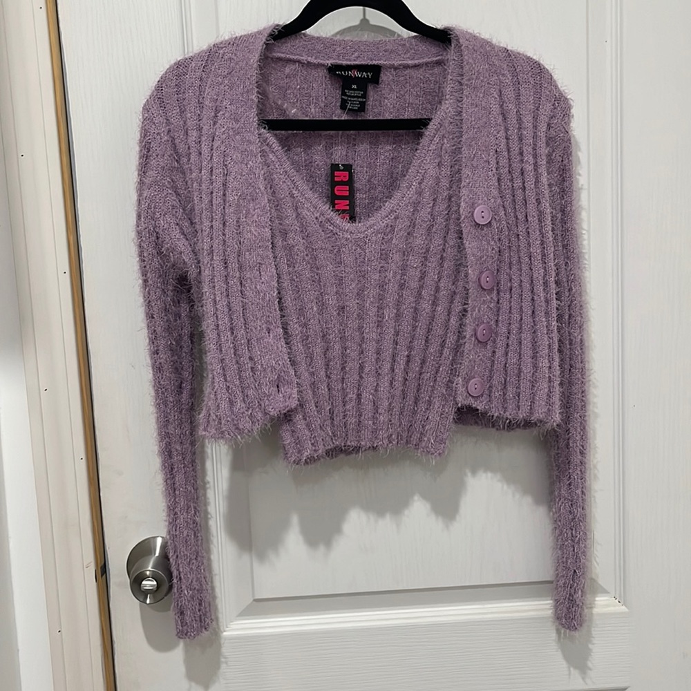 Brand new paired crop top with sweater.